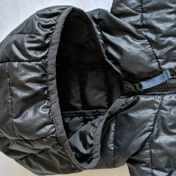 Primary unisex size 6/7 lightweight black hooded puffer jacket GUC - Picture 10 of 12